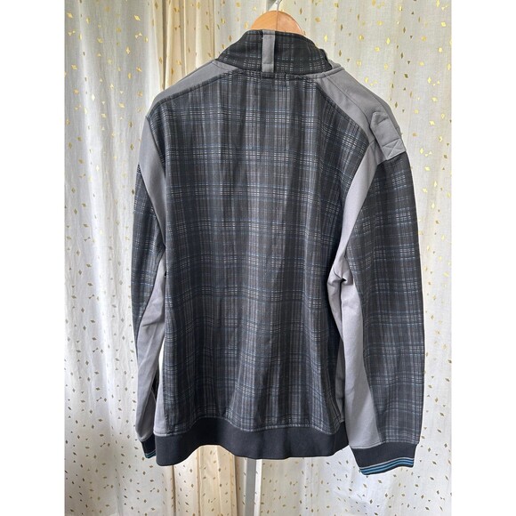 Marc Ecko Cut & Sew Men's Performance Track Field Gym Zip Up Plaid Jacket XL - Picture 4 of 7